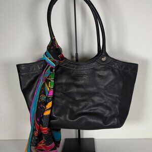 2000s Leather Bleeker Legacy Shoulder Bag + Charm + 90s Silk Scarf